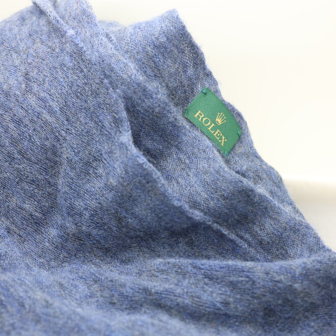 Rolex Scarf/Shawl large 100% Cashmere blue