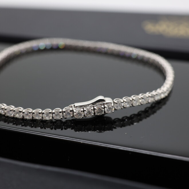 Tennis bracelet new 4,12 carat 18cm 14k white gold