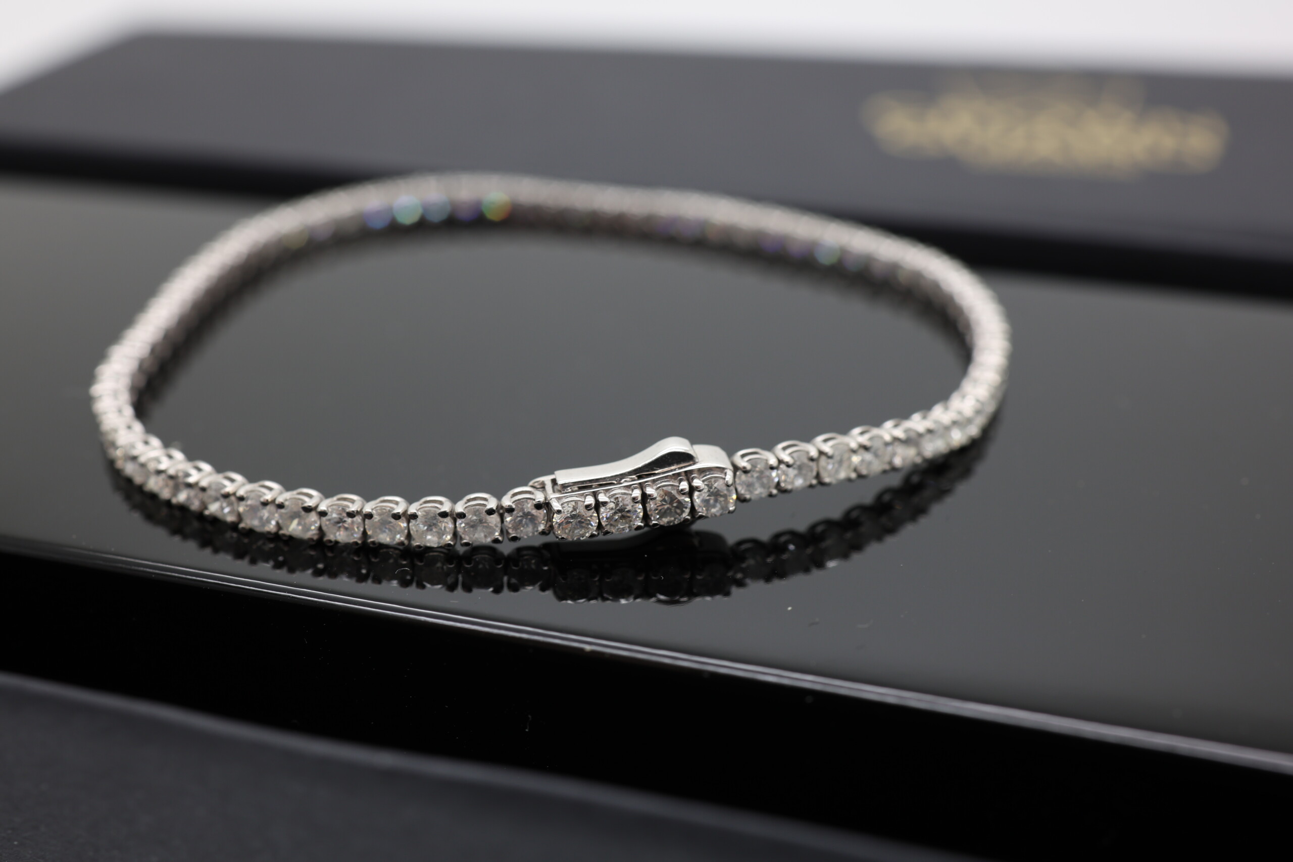 Tennis bracelet new 4,12 carat 18cm 14k white gold